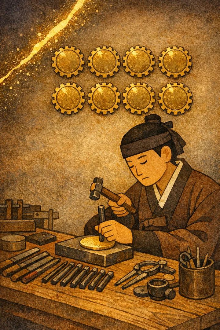 타로 동전 8 카드 그림