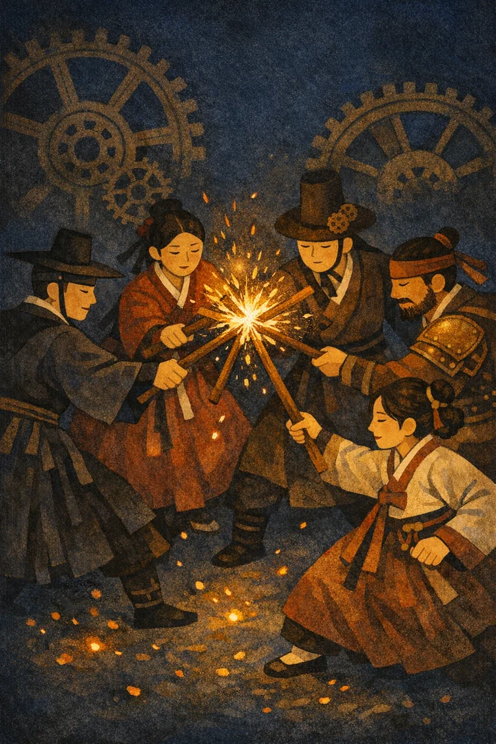타로 지팡이 5 카드 그림