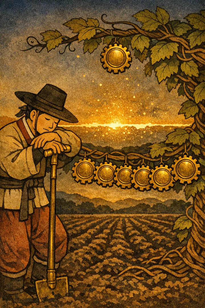 타로 동전 7 카드 그림