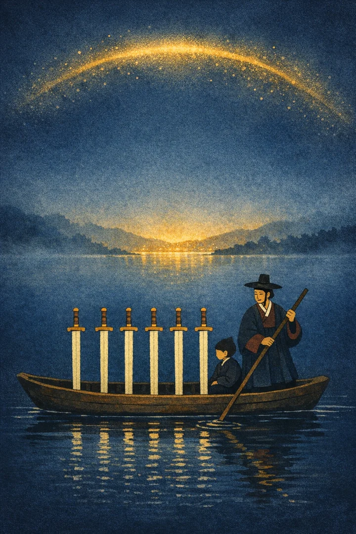 타로 검 6 카드 그림