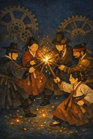타로 지팡이 5 카드 그림