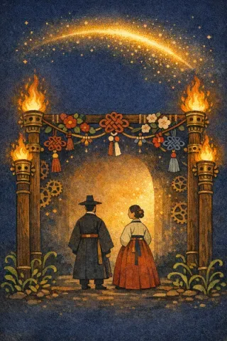 타로 지팡이 4 카드 그림