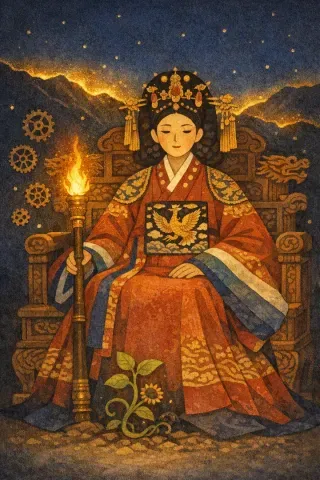 타로 지팡이 여왕 카드 그림