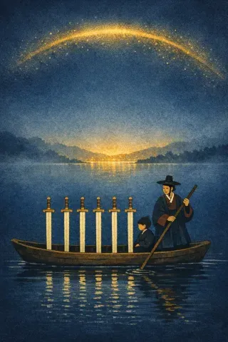 타로 검 6 카드 그림